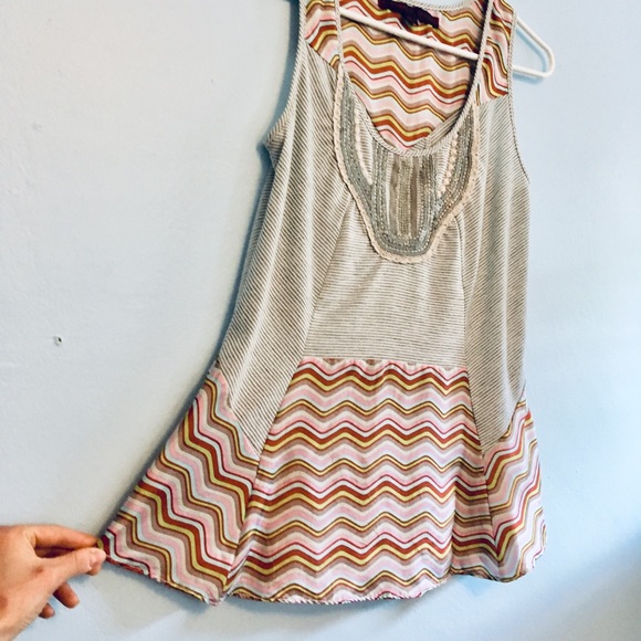 ✨A Common Thread Top w Chevron Silk Pattern Size P - Picture 6 of 8
